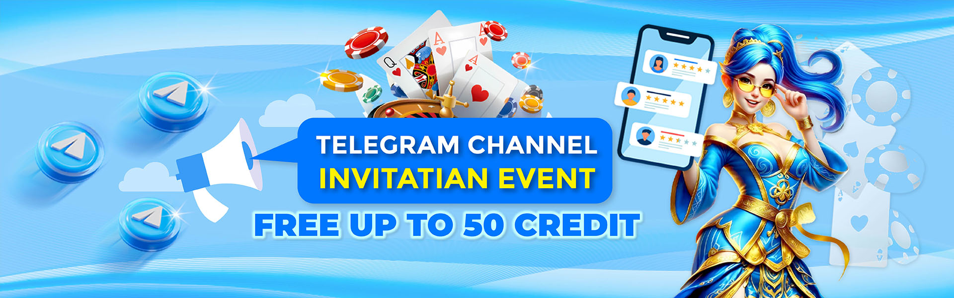 Telegram Channel Invitation Event — Free up to 50 Credit